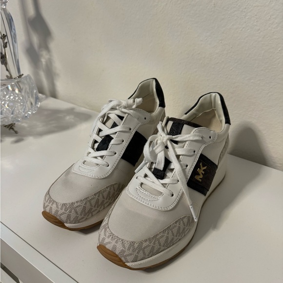 Michael Kors Women's White and Black Sneakers - Picture 1 of 6
